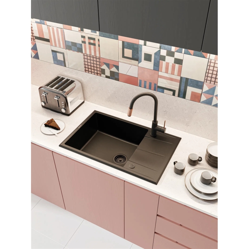 Deante BCA_B64M - Kuhinjska slavina ASTER, crna/mesing