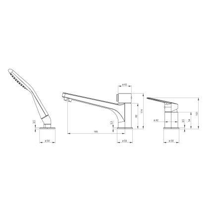 Deante BGJ_N13M - Set za kadu s miješalicom JASMIN, crni