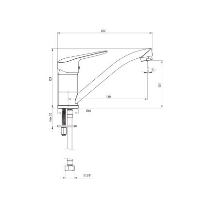Deante BMO_N26M - Baterija za umivaonik BORO 12,7 cm crna