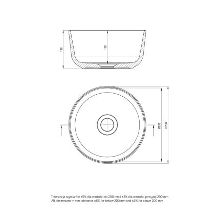 Deante CDJ_6U2S - Ugradbeni umivaonik JASMIN promjera 28 cm keramika/bijela