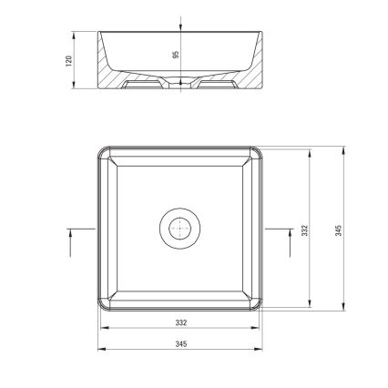 Deante CDJ_6U3S - Umivaonik na radnu ploču JASMIN 34,5x34,5 cm keramika/bijela