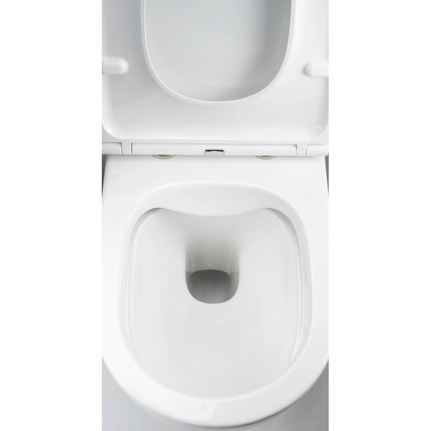 Deante CGRD6ZPW - Viseća WC školjka s daskom ROUND keramika/bijela
