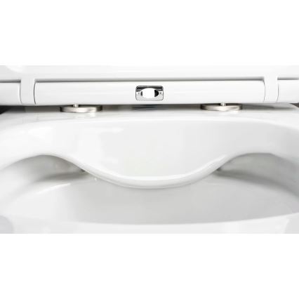 Deante CGRD6ZPW - Viseća WC školjka s daskom ROUND keramika/bijela