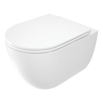 Deante CGRD6ZPW - Viseća WC školjka s daskom SoftClose ROUND keramika/bijela