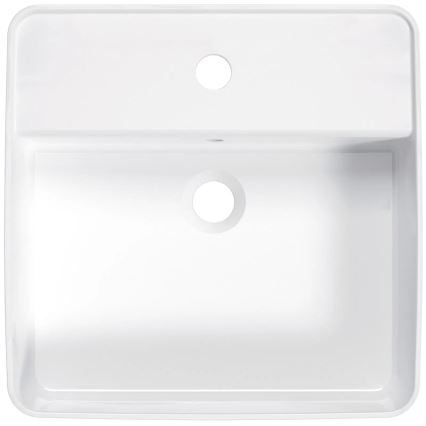 Deante CGS_6U4B - Nadgradni umivaonik s otvorom za slavinu SQUARE 42x42 cm keramika/bijela