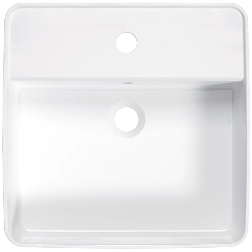 Deante CGS_6U4B - Nadgradni umivaonik s otvorom za slavinu SQUARE 42x42 cm keramika/bijela