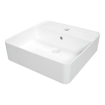 Deante CGS_6U4B - Ugradbeni umivaonik s otvorom za bateriju SQUARE 42x42 cm keramika/bijela