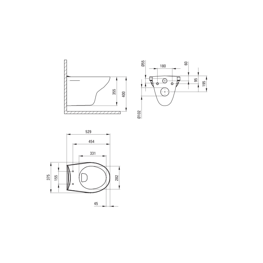 Deante CMOD6SPW - Zidni WC s daskom SoftClose BORO keramika/bijela