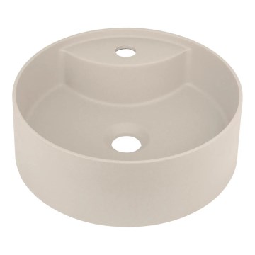 Deante CQS_5U4B - Ugradbeni umivaonik s otvorom za bateriju SILIA promjera 36 cm granit/bež
