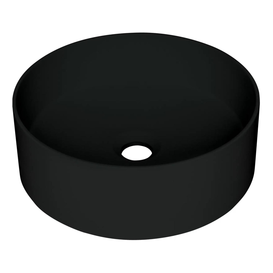 Deante CQS_NU4S - Nadgradni umivaonik SILIA Ø 36 cm granit/crna