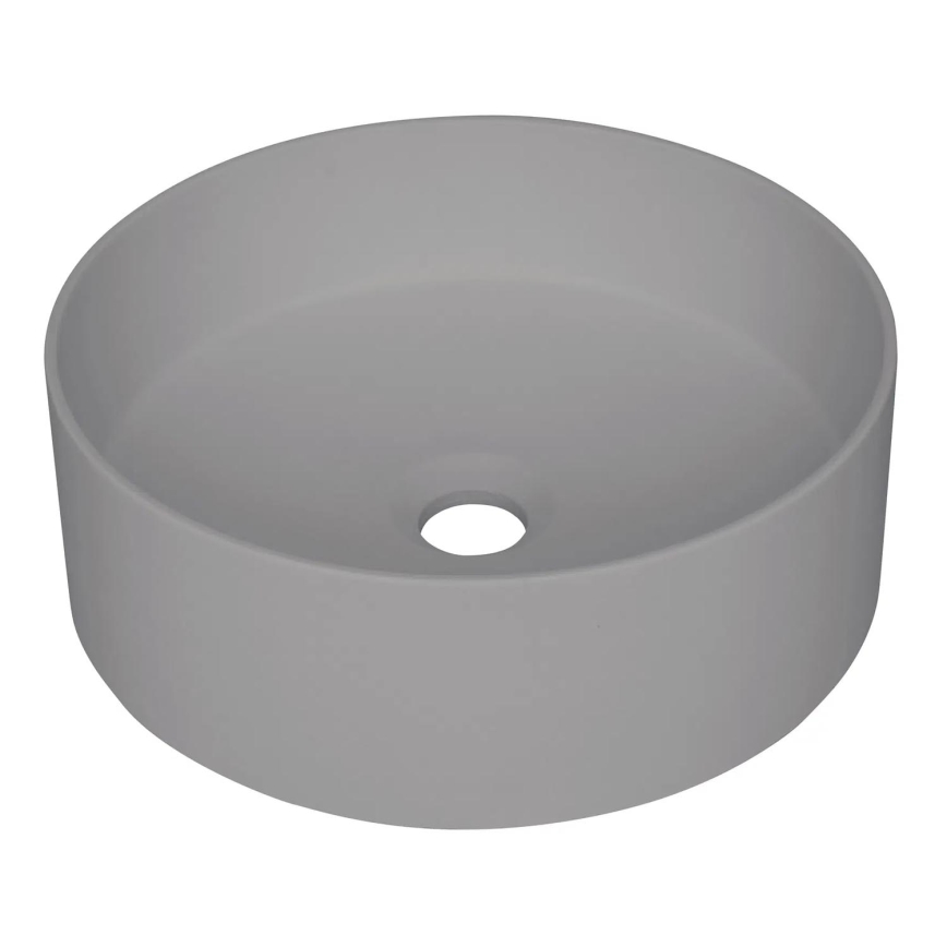 Deante CQS_SU4S - Umivaonik na ploču SILIA, promjer 36 cm, granit/metalno siva