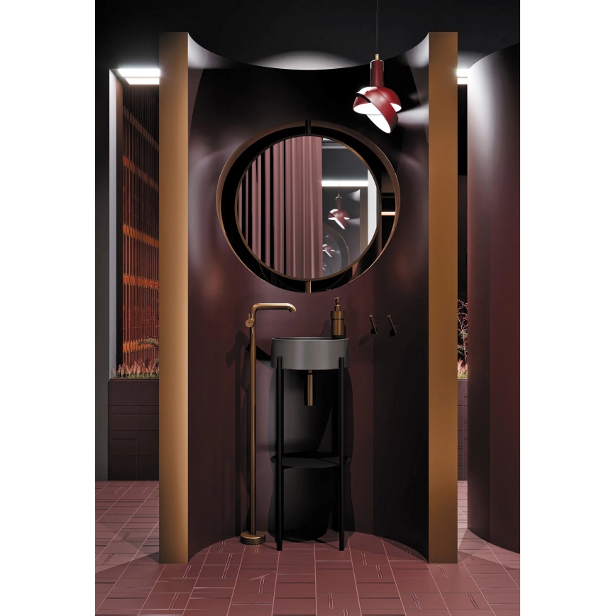 Deante CQS_SU4S - Umivaonik na ploču SILIA, promjer 36 cm, granit/metalno siva