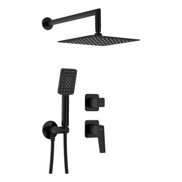 Deante NQL_N9YK - Tuš set s ugradbenom miješalicom BLUR, crne boje