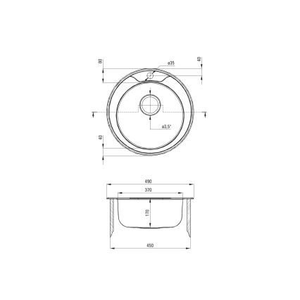 Deante ZHC_0813 - Kuhinjski sudoper TWIST pr. 49 cm saten