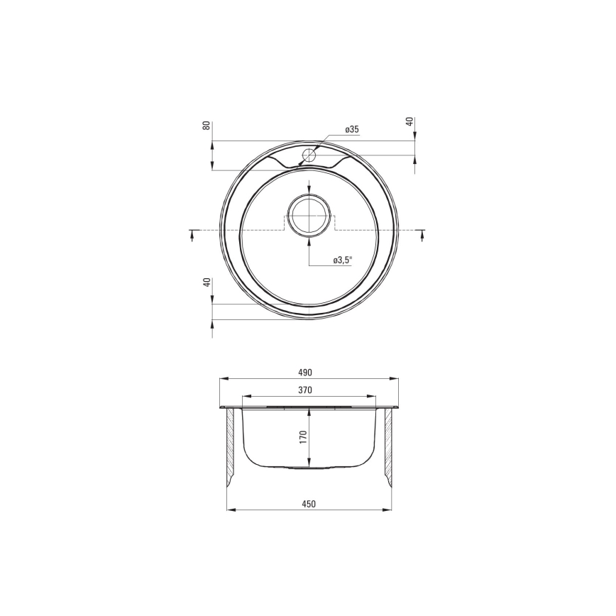 Deante ZHC_0813 - Kuhinjski sudoper TWIST pr. 49 cm saten