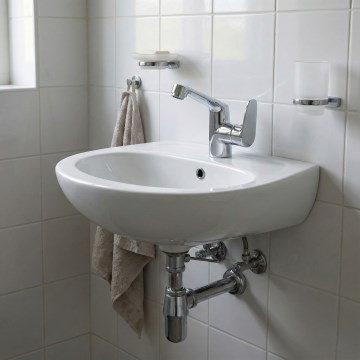 Deante - Zidni umivaonik JASMIN 45,7x36,4 + miješalica za umivaonik LEMON