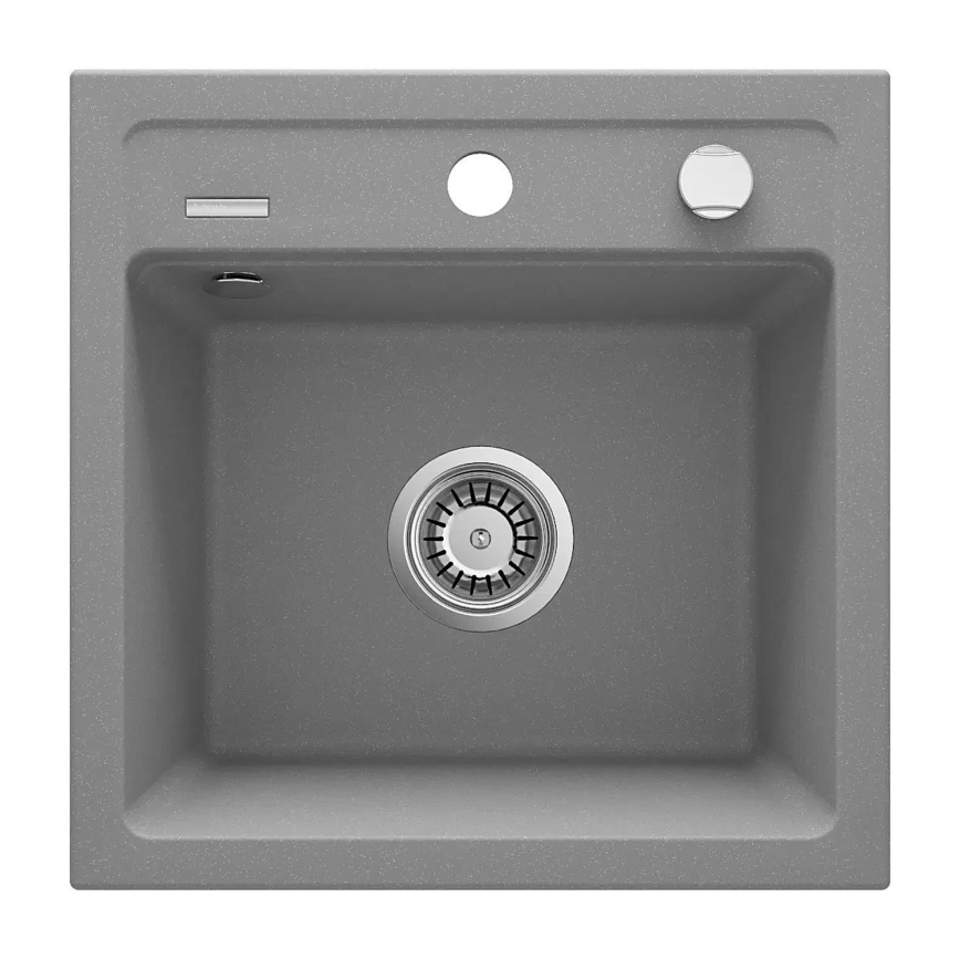 Deante ZQZ_S103 - Kuhinjski sudoper ZORBA 44x44 cm granit/metalno siva