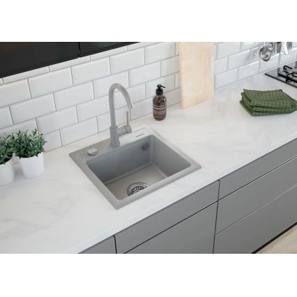 Deante ZQZ_S103 - Kuhinjski sudoper ZORBA 44x44 cm granit/metalno siva