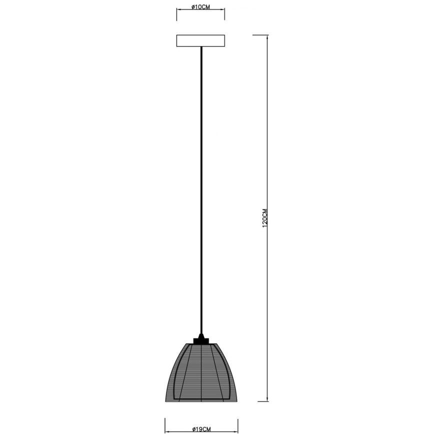 Deko-Light 342026 - Luster na sajli FILO 1xE27/60W/230V pr. 19 cm crna