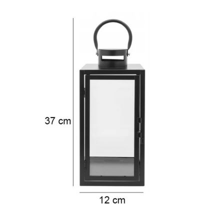 Dekorativna crna lanterna, 38 cm