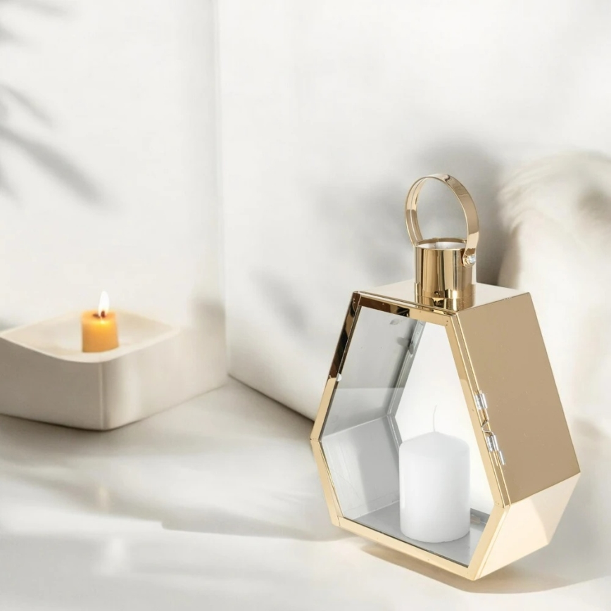 Dekorativna lanterna 34 cm zlatna