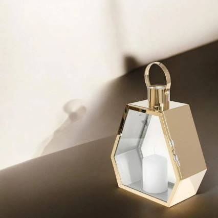 Dekorativna lanterna 34 cm zlatna