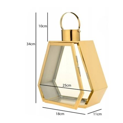 Dekorativna lanterna 34 cm zlatna