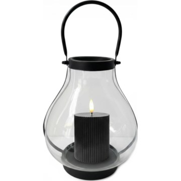 Dekorativna lanterna GLASSY 25 cm crna
