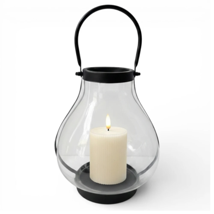 Dekorativna lanterna GLASSY 25 cm crna