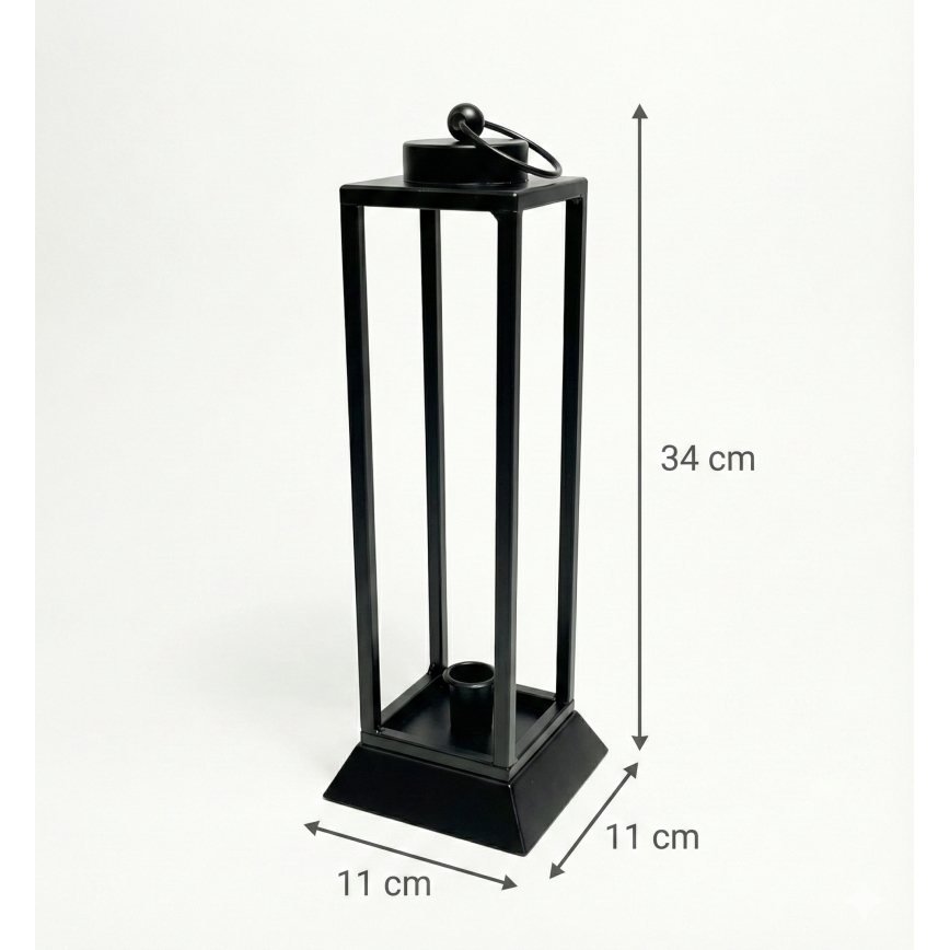 Dekorativna lanterna HALL, 34 cm, crna