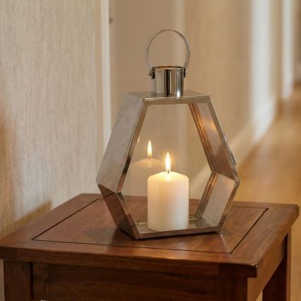 Dekorativna lanterna PALACE, 34 cm, polirani krom