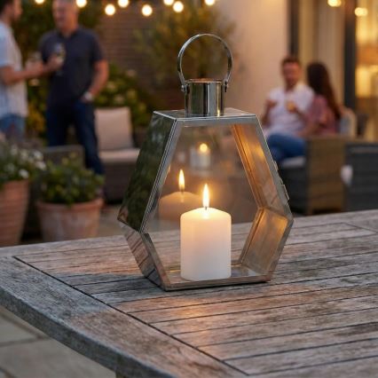 Dekorativna lanterna PALACE, 34 cm, polirani krom