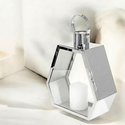 Dekorativna lanterna PALACE, 34 cm, polirani krom