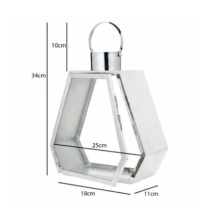 Dekorativna lanterna PALACE, 34 cm, polirani krom