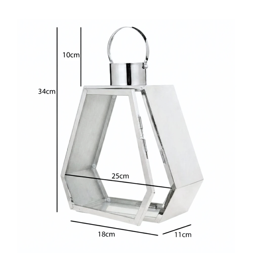 Dekorativna lanterna PALACE, 34 cm, polirani krom