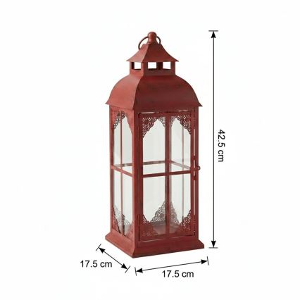 Dekorativna lanterna REDY, 42 cm, crvena