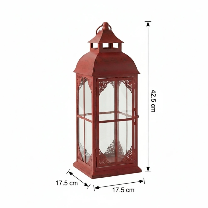 Dekorativna lanterna REDY, 42 cm, crvena