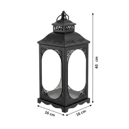 Dekorativna lanterna ROSEHILL 40 cm crna
