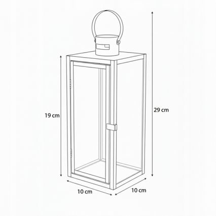 Dekorativna lanterna TOWER 29 cm crna