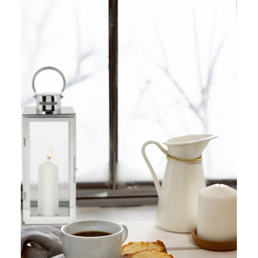 Dekorativna lanterna TOWER 29 cm sjajni krom