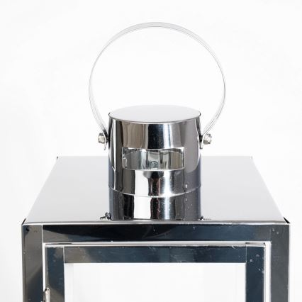 Dekorativna lanterna TOWER 29 cm sjajni krom
