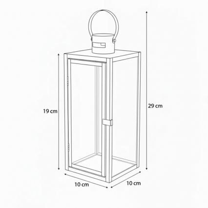 Dekorativna lanterna TOWER 29 cm sjajni krom