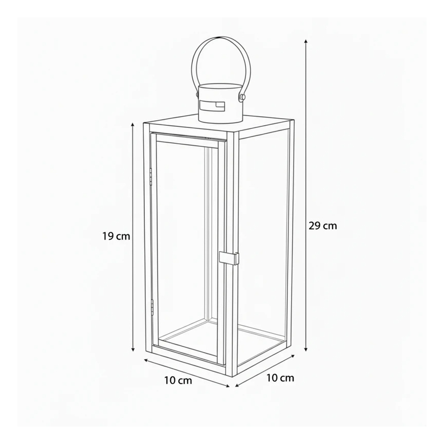 Dekorativna lanterna TOWER 29 cm sjajni krom
