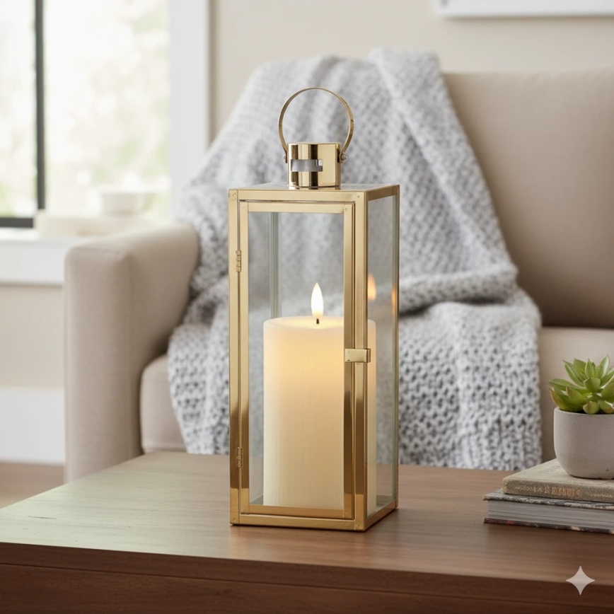 Dekorativna lanterna TOWER 29 cm zlatna