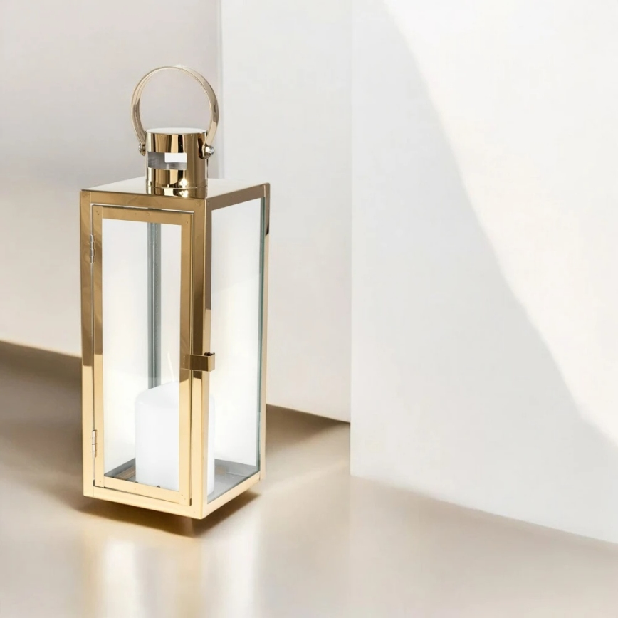 Dekorativna lanterna TOWER 38 cm zlatna