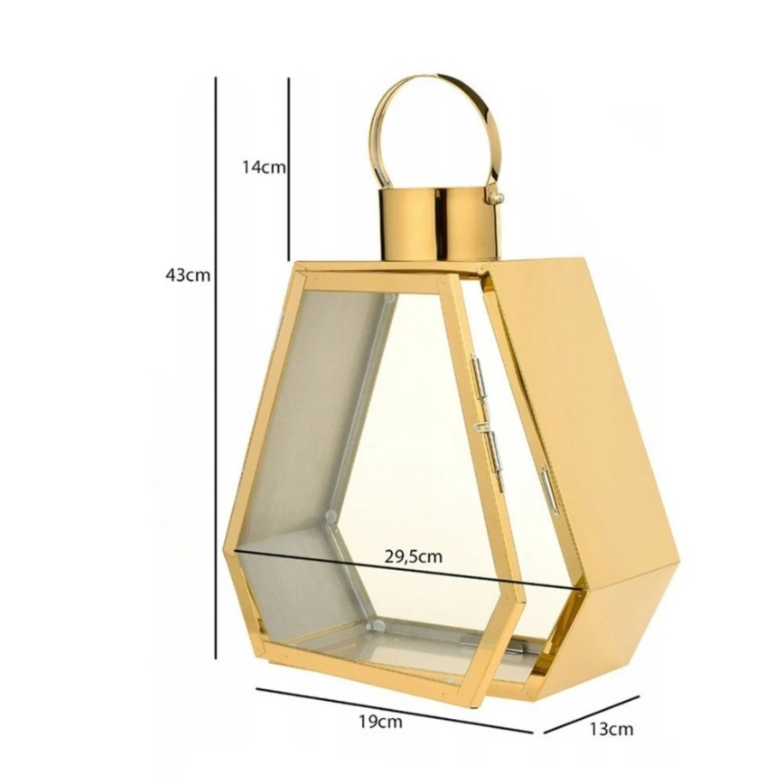 Dekorativna lanterna TOWER 43 cm zlatna