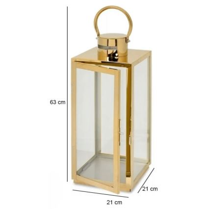 Dekorativna lanterna TOWER 63 cm zlatna
