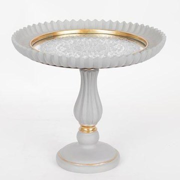 Dekorativni poslužavnik pr. 23,5 cm bijela/zlatna