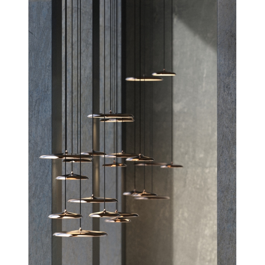 DFTP by Nordlux - LED prigušivač luster na užetu ARTIST LED/14W/230V promjer 25 cm bakrena