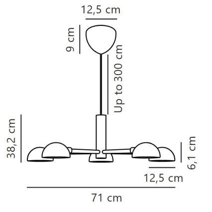 DFTP by Nordlux - Luster na sajli NOMI 5xE14/8W/230V crna